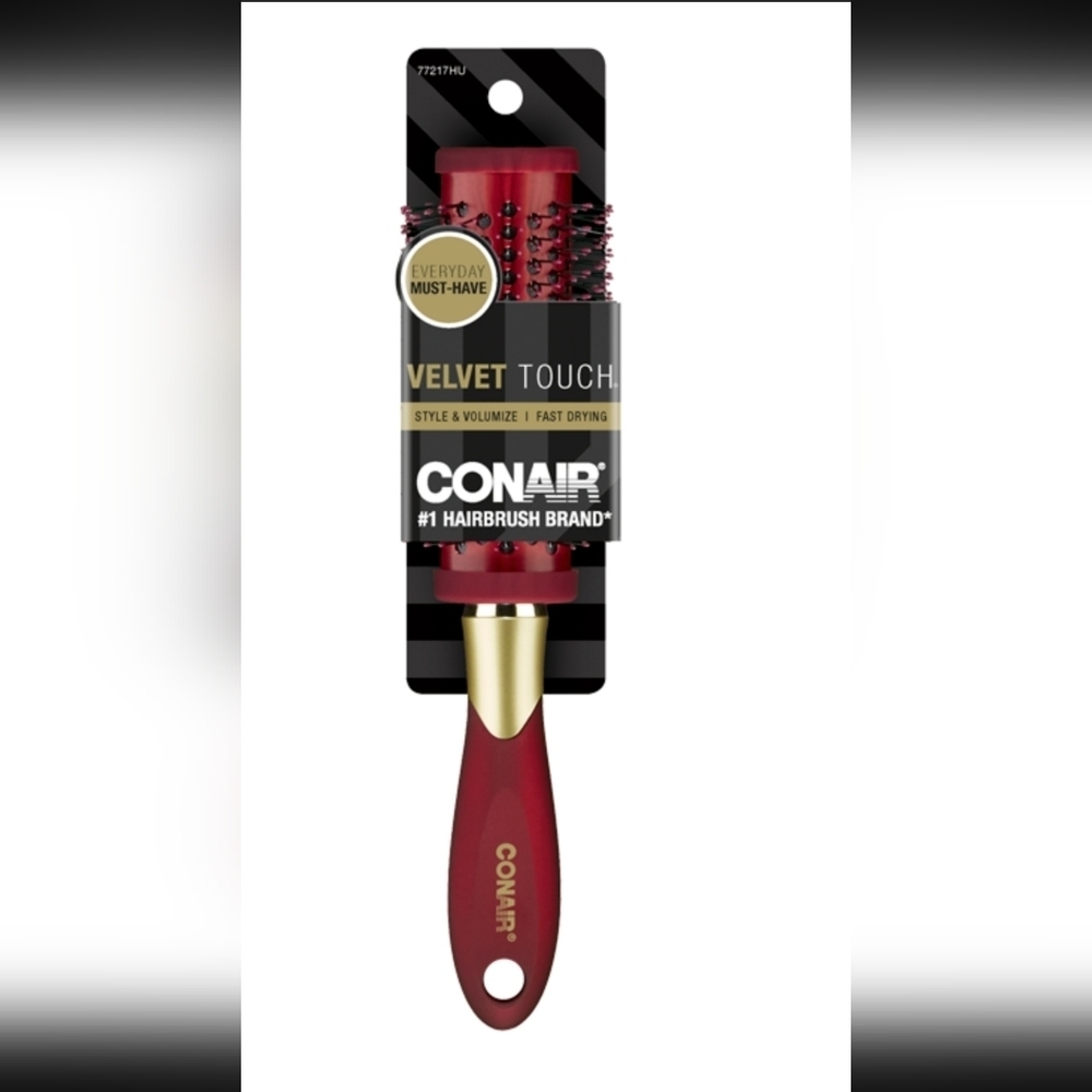 Conair Velvet Touch Red Hairbrush New